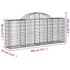 vidaXL Arched Gabion Basket 200x30x80/100 cm Galvanised Iron - Image 5