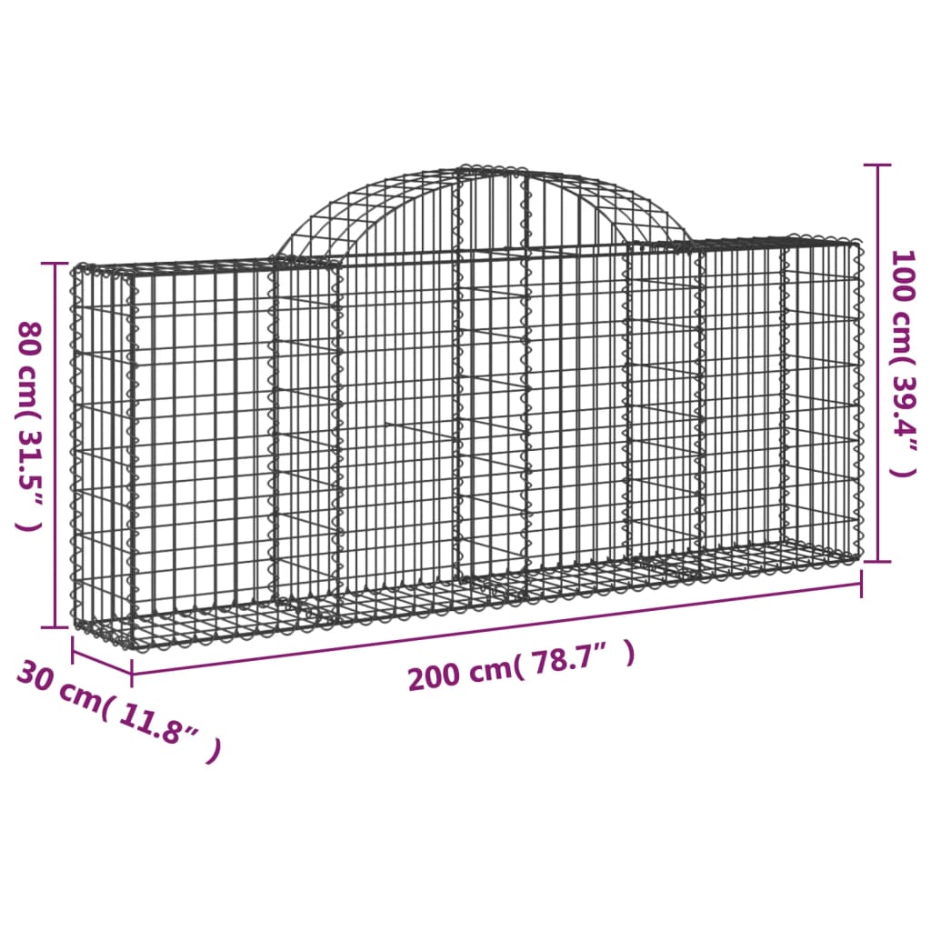 8720845651473_g_en_hd_3 vidaXL Arched Gabion Basket 200x30x80/100 cm Galvanised Iron - Image 5