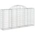 vidaXL Arched Gabion Basket 200x30x100/120 cm Galvanised Iron - Image 2