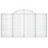 vidaXL Arched Gabion Basket 200x30x100/120 cm Galvanised Iron - Image 3