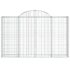 vidaXL Arched Gabion Basket 200x30x120/140 cm Galvanised Iron - Image 3