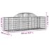 vidaXL Arched Gabion Basket 200x50x60/80 cm Galvanised Iron - Image 5