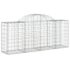 vidaXL Arched Gabion Basket 200x50x80/100 cm Galvanised Iron - Image 2
