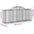 vidaXL Arched Gabion Basket 200x50x80/100 cm Galvanised Iron - Image 5