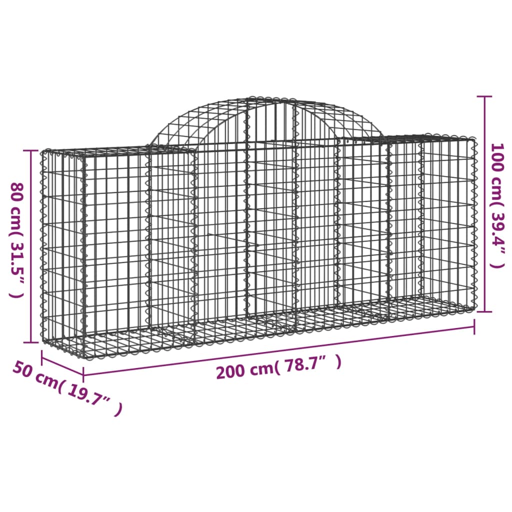 8720845651572_g_en_hd_3 vidaXL Arched Gabion Basket 200x50x80/100 cm Galvanised Iron - Image 5