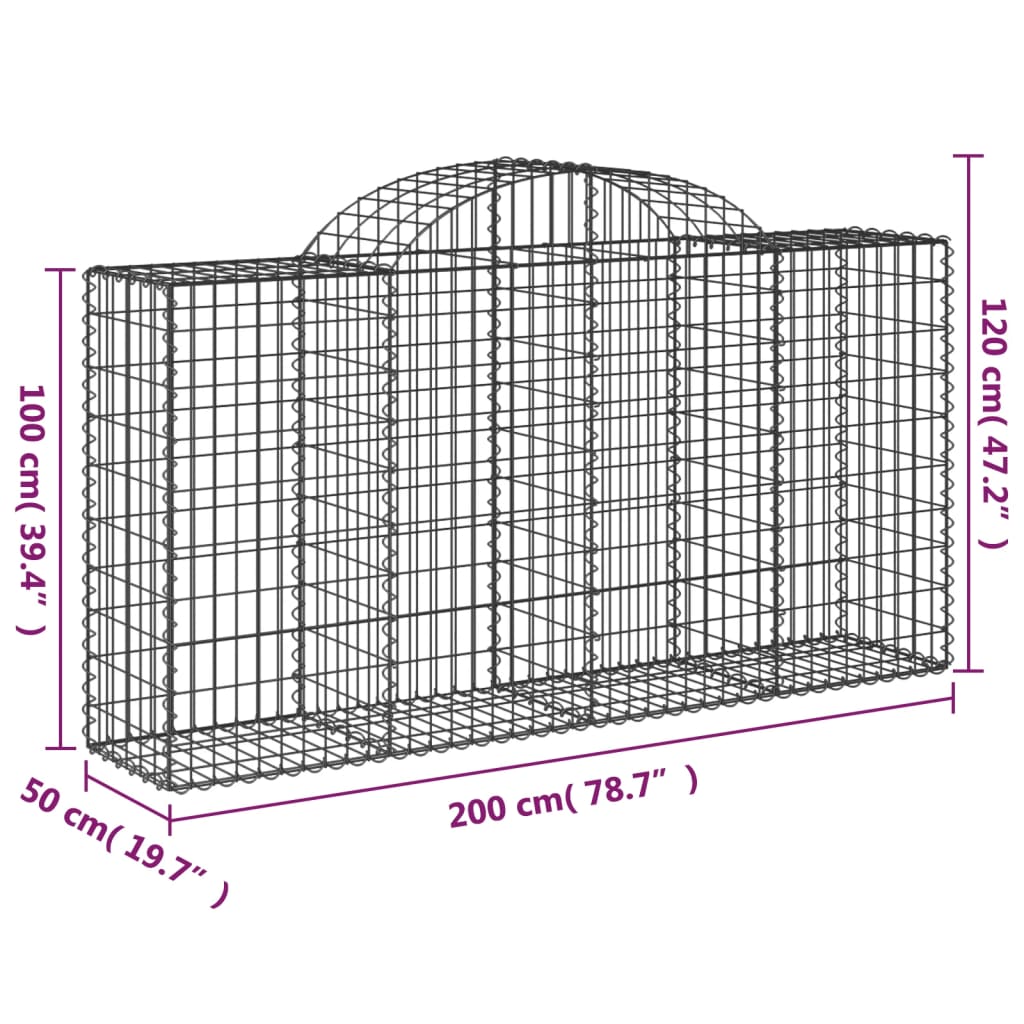 8720845651589_g_en_hd_3 vidaXL Arched Gabion Basket 200x50x100/120 cm Galvanised Iron - Image 5