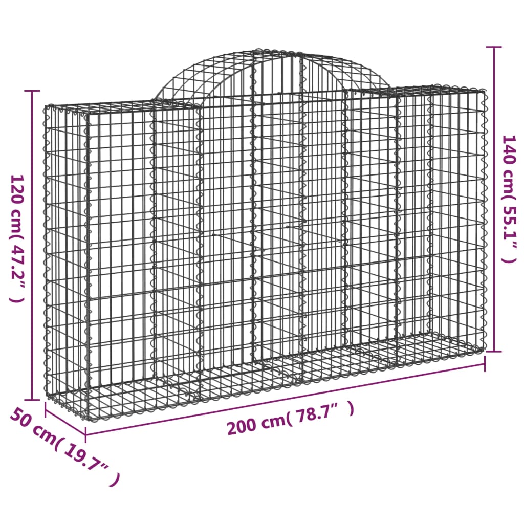 8720845651596_g_en_hd_3 vidaXL Arched Gabion Basket 200x50x120/140 cm Galvanised Iron - Image 5