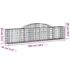 vidaXL Arched Gabion Basket 300x30x60/80 cm Galvanised Iron - Image 5