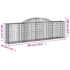 vidaXL Arched Gabion Basket 300x30x80/100 cm Galvanised Iron - Image 5