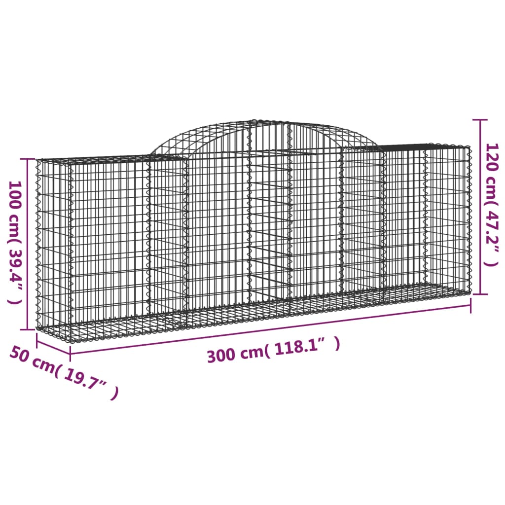 8720845651787_g_en_hd_3 vidaXL Arched Gabion Basket 300x50x100/120 cm Galvanised Iron - Image 5