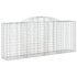 vidaXL Arched Gabion Basket 300x50x120/140 cm Galvanised Iron - Image 2