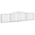vidaXL Arched Gabion Basket 400x30x80/100 cm Galvanised Iron - Image 2