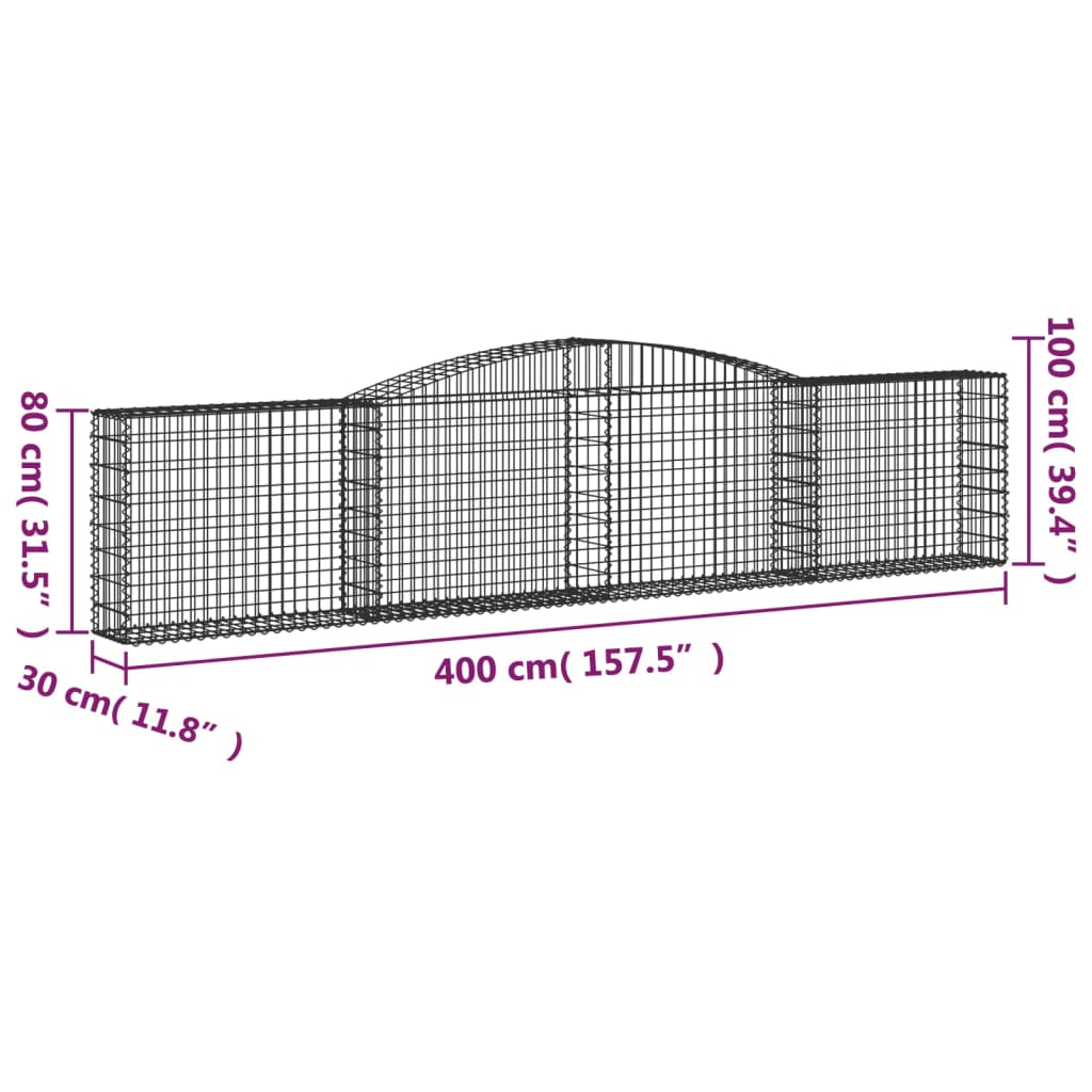 8720845651879_g_en_hd_3 vidaXL Arched Gabion Basket 400x30x80/100 cm Galvanised Iron - Image 5