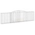 vidaXL Arched Gabion Basket 400x30x100/120 cm Galvanised Iron - Image 2