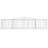 vidaXL Arched Gabion Basket 400x50x80/100 cm Galvanised Iron - Image 3
