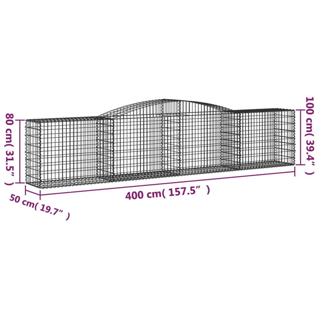 8720845651978_g_en_hd_3 vidaXL Arched Gabion Basket 400x50x80/100 cm Galvanised Iron - Image 5
