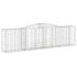 vidaXL Arched Gabion Basket 400x50x100/120 cm Galvanised Iron - Image 2