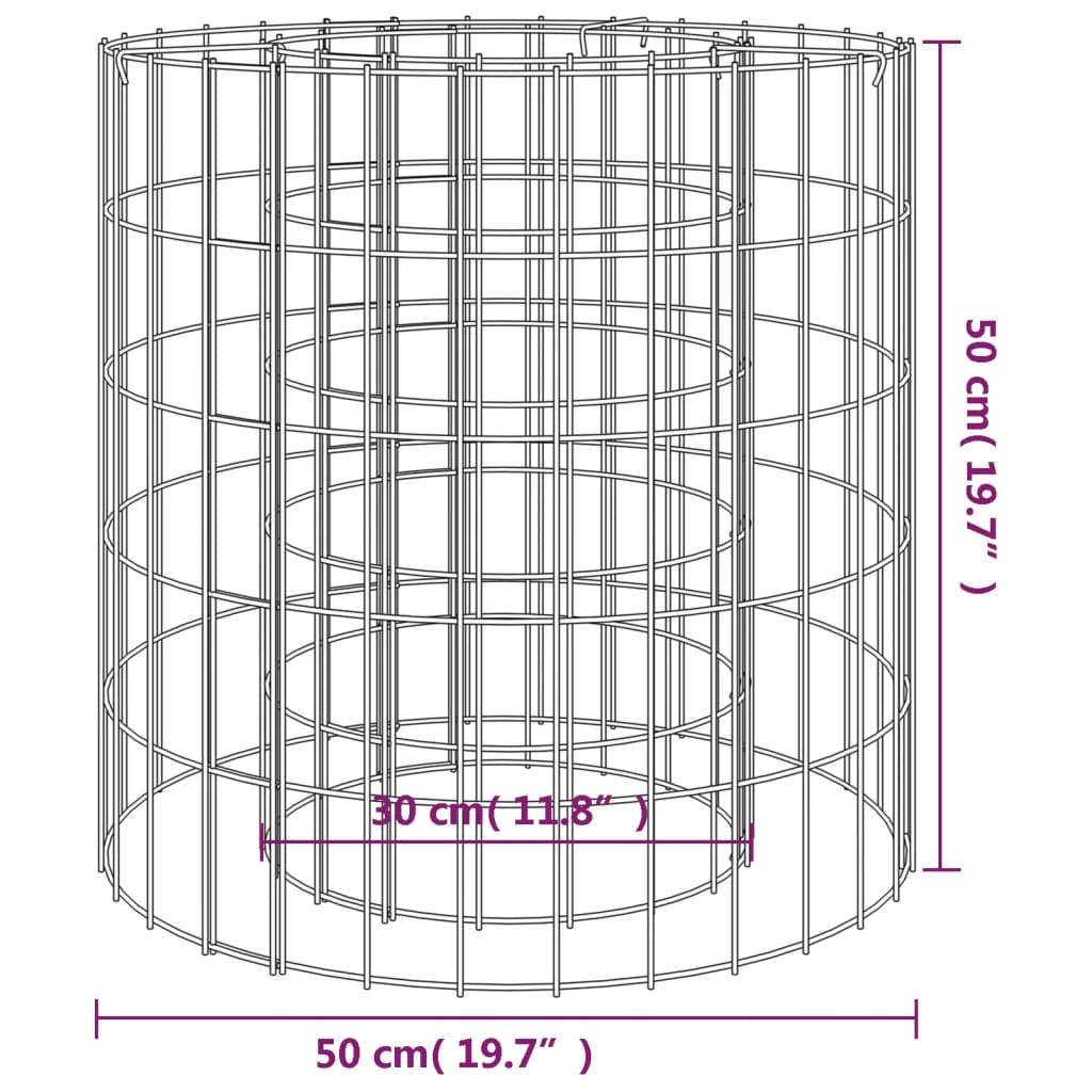 8720845652210_g_en_hd_3 vidaXL Gabion Fire Pit Ø 50 cm Galvanised Iron - Image 5