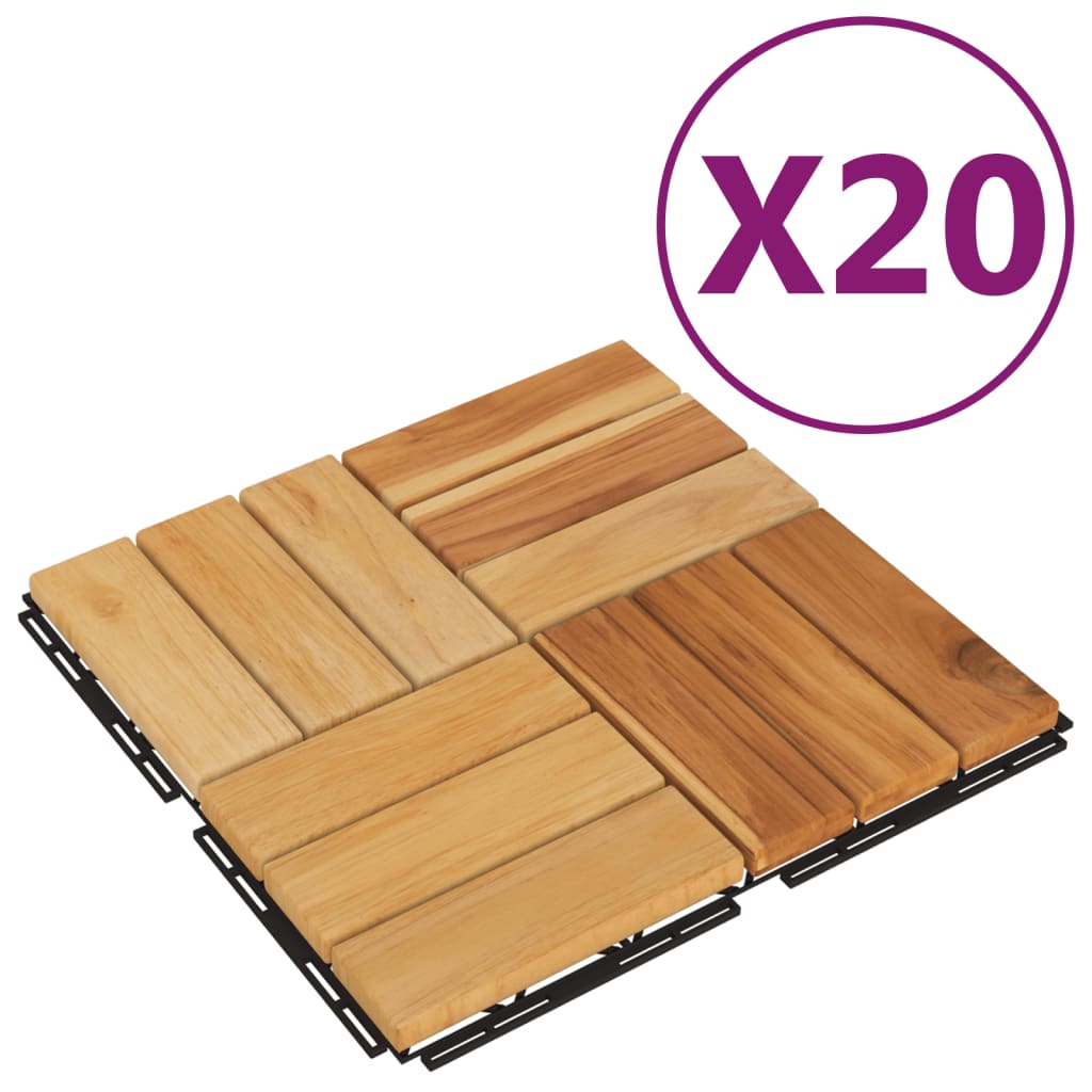 8720845665999_a_en_hd_1 vidaXL Decking Tiles 20 pcs 30x30 cm Solid Wood Teak - Image 2