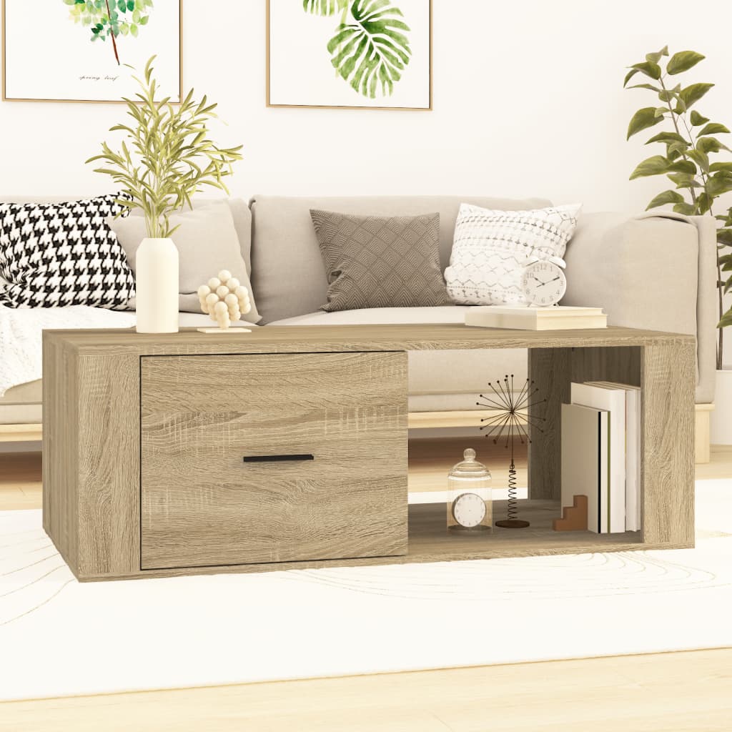 vidaXL Coffee Table Sonoma Oak 100x50.5x35 cm Engineered Wood
