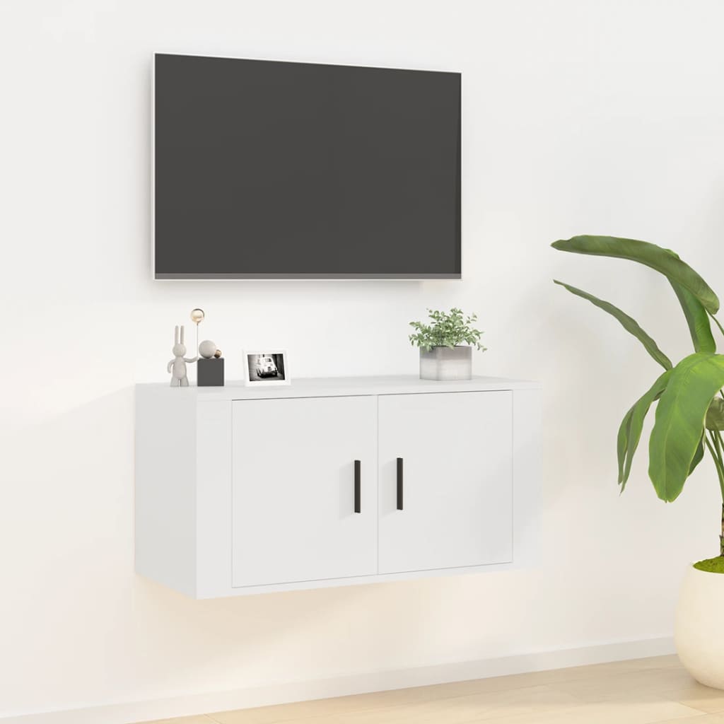 vidaXL Wall Mounted TV Cabinet White 80x34.5x40 cm