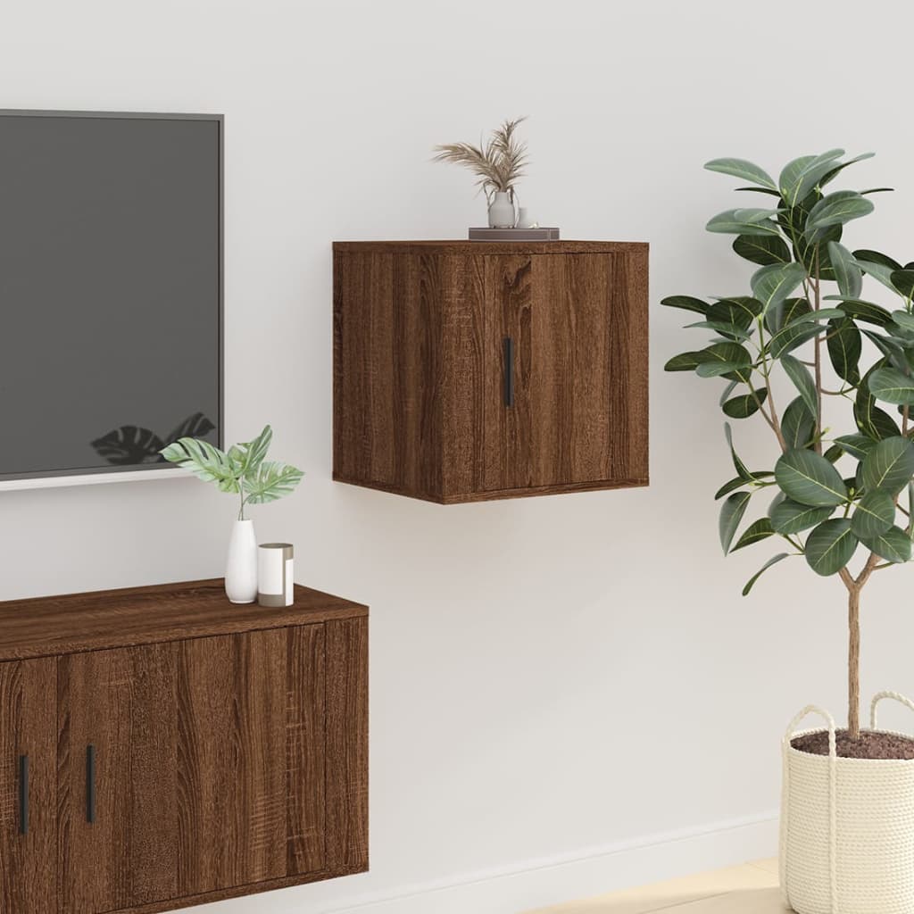 vidaXL Wall Mounted TV Cabinet Brown Oak 40x34.5x40 cm