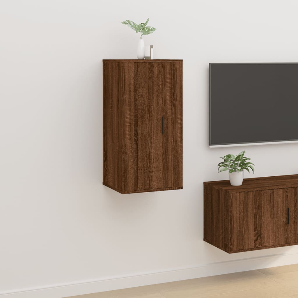 vidaXL Wall Mounted TV Cabinet Brown Oak 40x34.5x80 cm