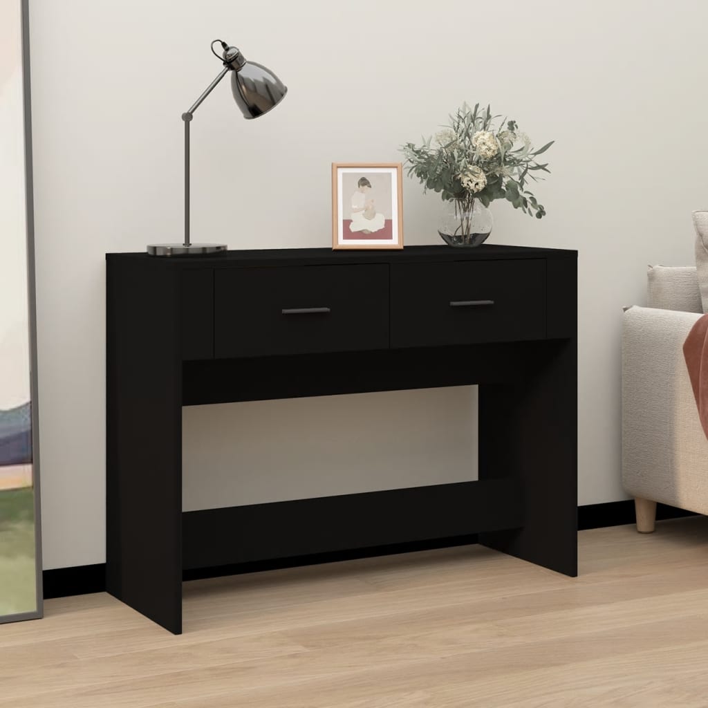 vidaXL Console Table Black 100x39x75 cm Engineered Wood