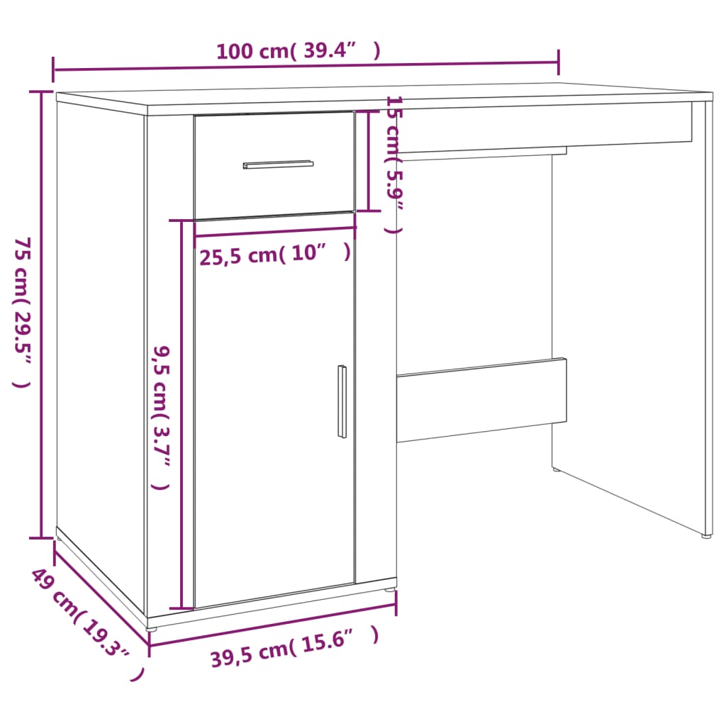 8720845668099_g_en_hd_9 vidaXL Desk Concrete Grey 100x49x75 cm Engineered Wood - Image 12