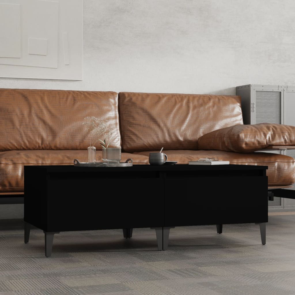 vidaXL Side Tables 2 pcs Black 50x46x35 cm Engineered Wood