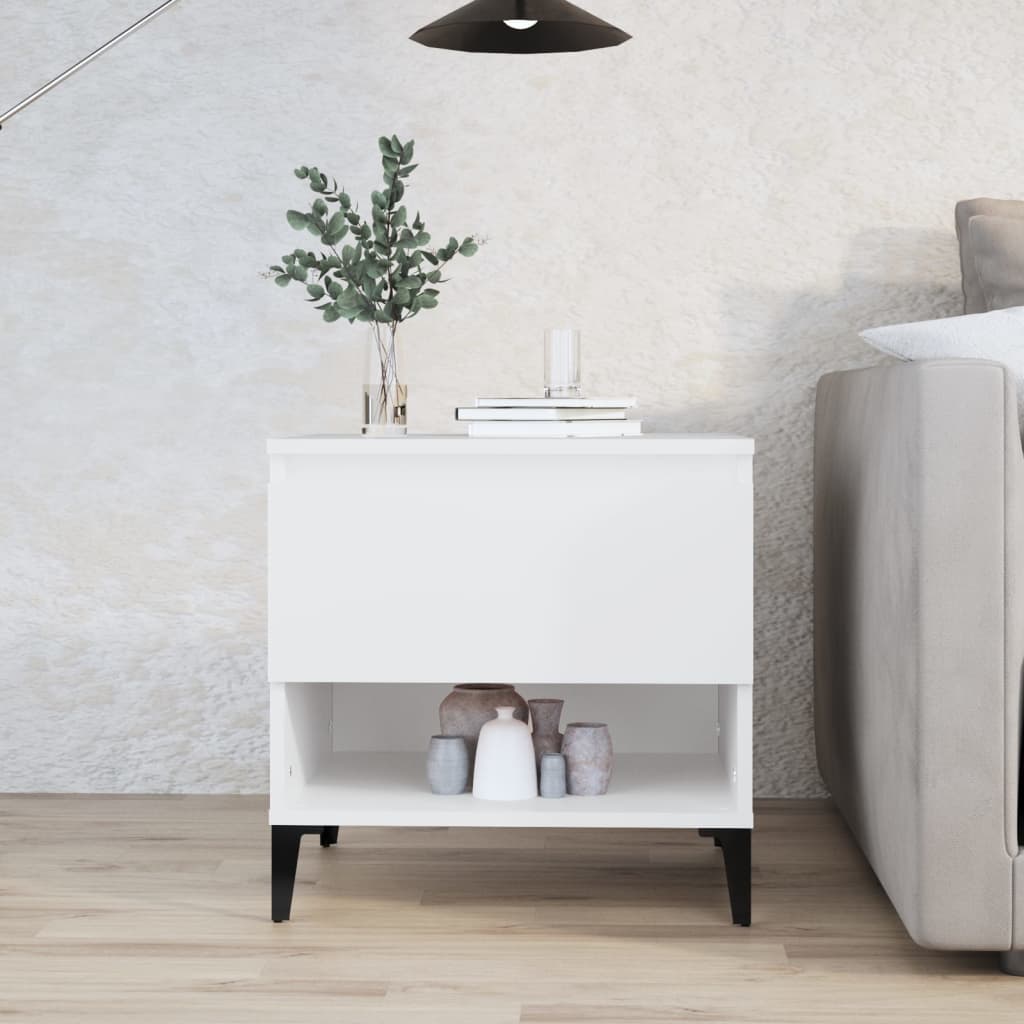 vidaXL Side Table White 50x46x50 cm Engineered Wood