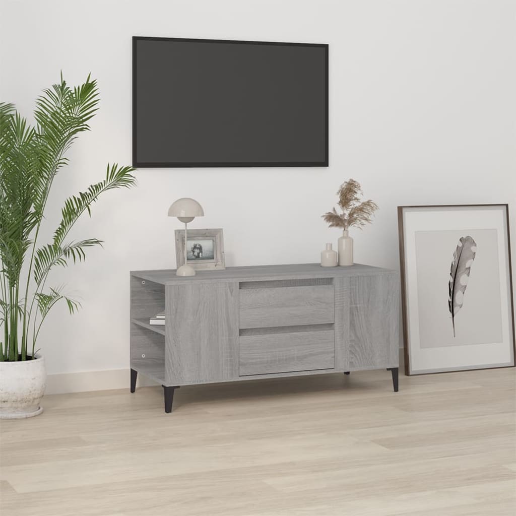 8720845669553_m_en_hd_1 vidaXL TV Cabinet Grey Sonoma 102x44.5x50 cm Engineered Wood - Image 1