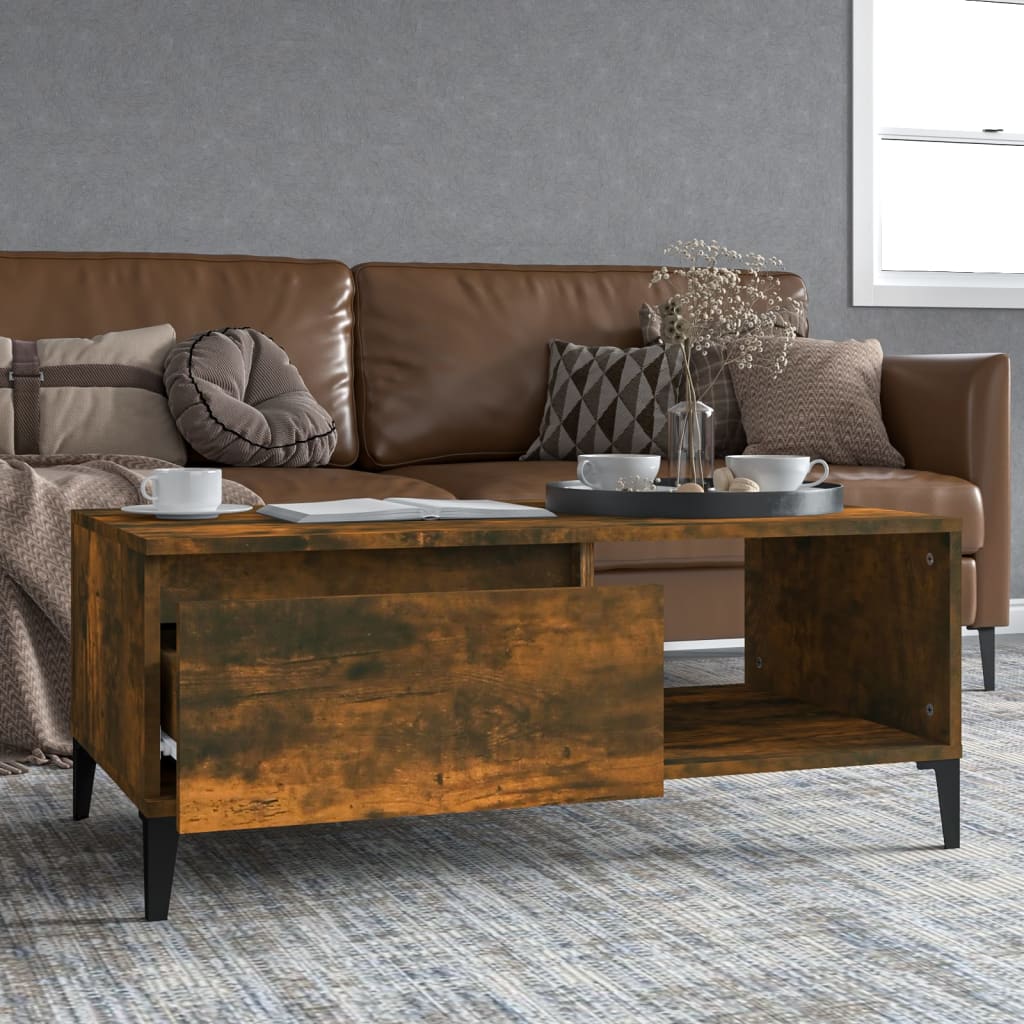 8720845670023_m_en_hd_1 vidaXL Coffee Table Smoked Oak 90x50x36.5 cm Engineered Wood - Image 1
