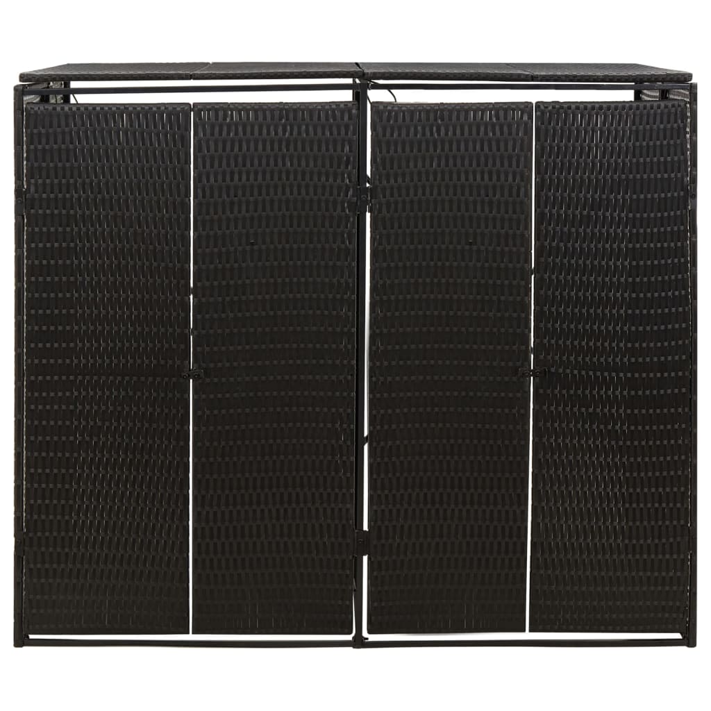 8720845670221_g_en_hd_2 vidaXL Double Wheelie Bin Shed Black 140x80x117 cm Poly Rattan - Image 3