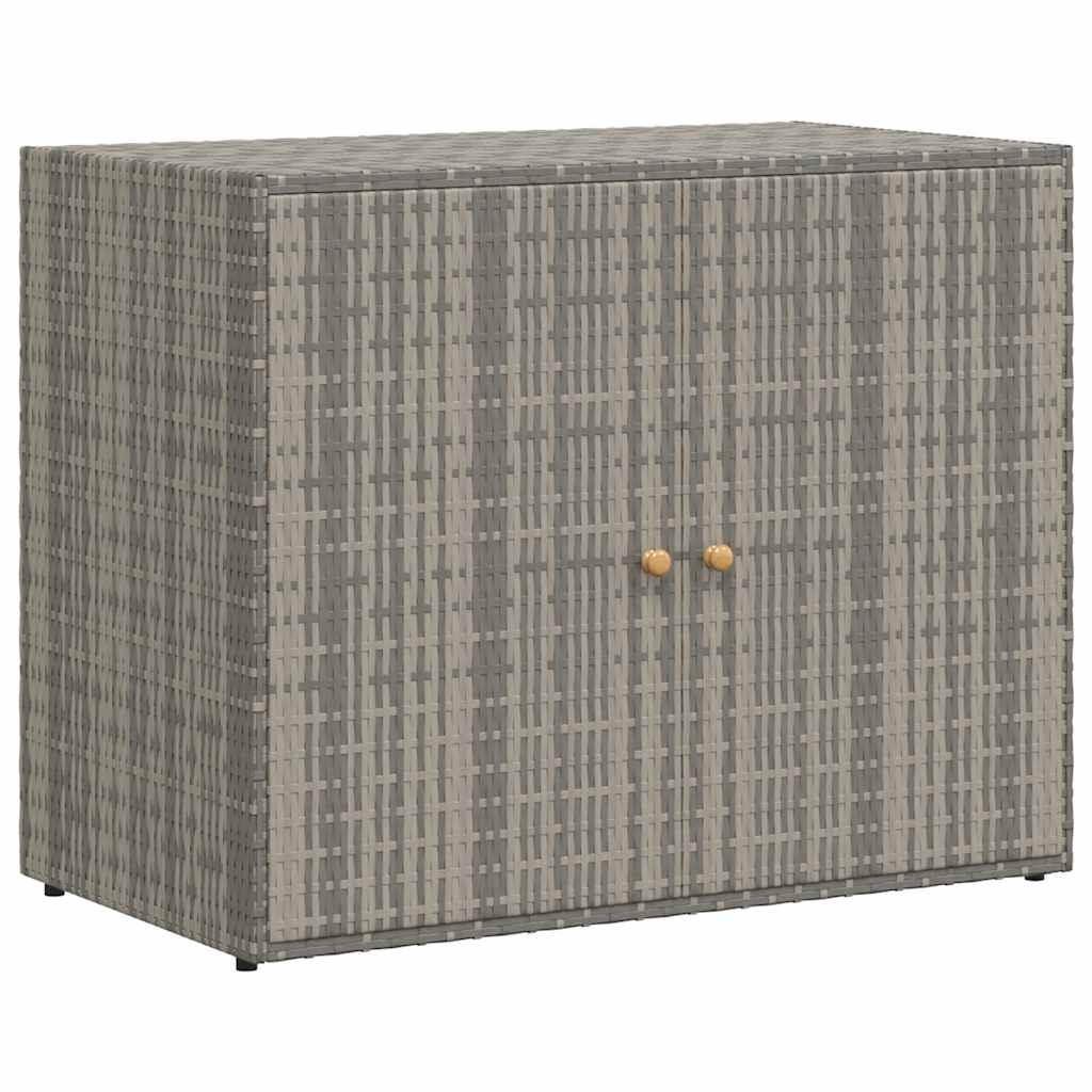 8720845670306_a_en_hd_1 vidaXL Garden Storage Cabinet Grey 100x55.5x80 cm Poly Rattan - Image 2