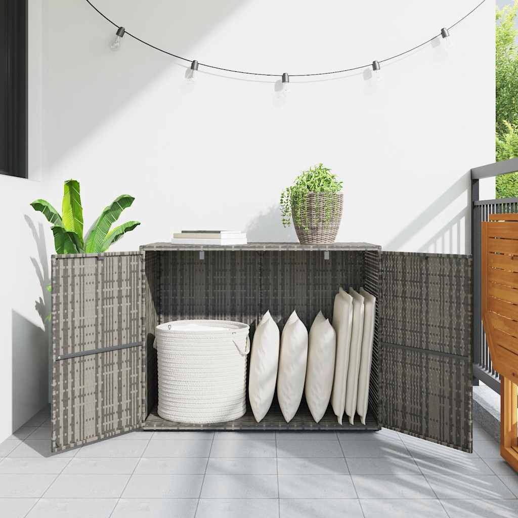 8720845670306_g_en_hd_1 vidaXL Garden Storage Cabinet Grey 100x55.5x80 cm Poly Rattan - Image 3