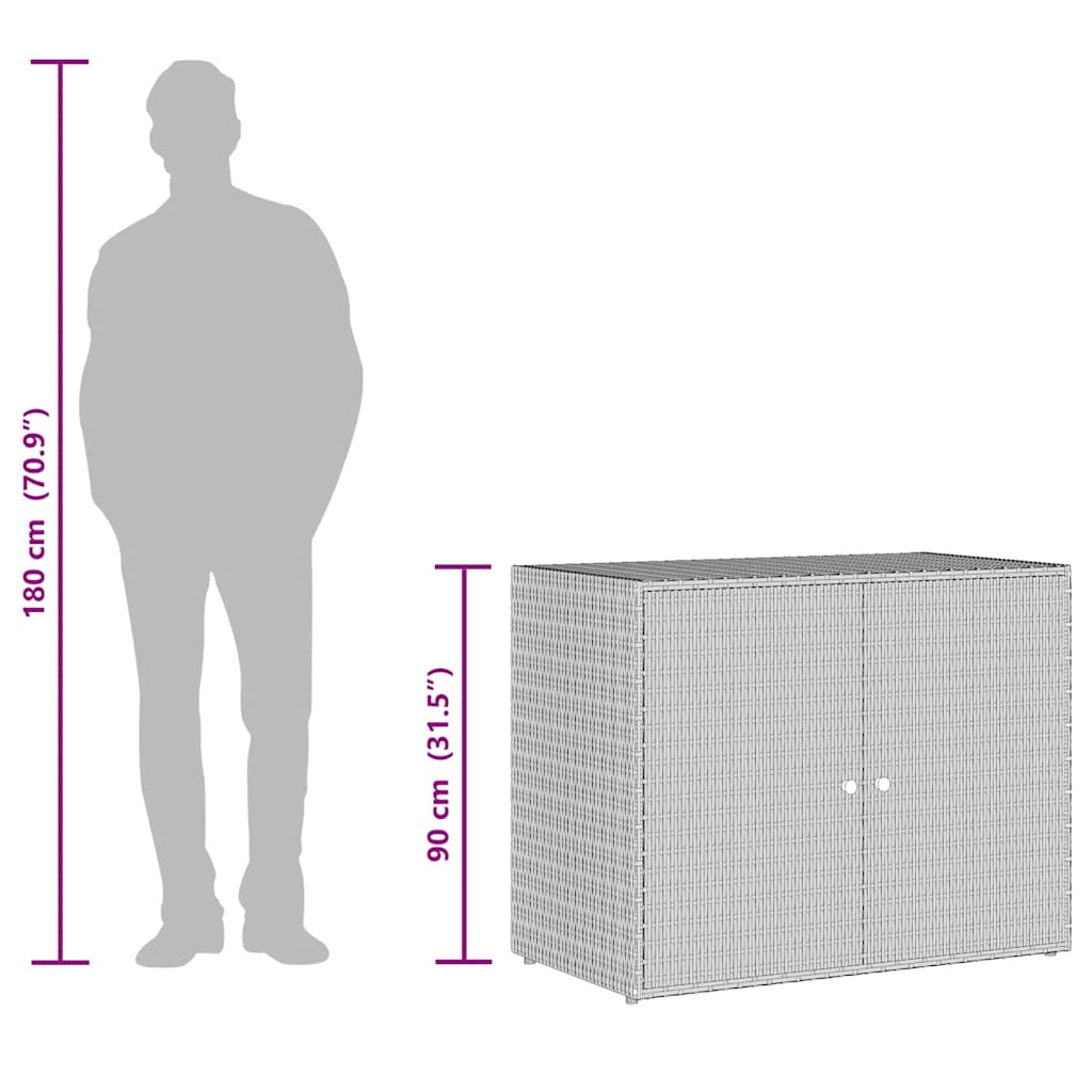 8720845670306_g_en_hd_10 vidaXL Garden Storage Cabinet Grey 100x55.5x80 cm Poly Rattan - Image 12