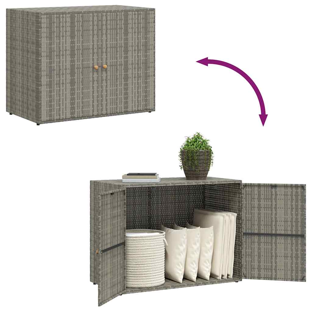 8720845670306_g_en_hd_7 vidaXL Garden Storage Cabinet Grey 100x55.5x80 cm Poly Rattan - Image 9