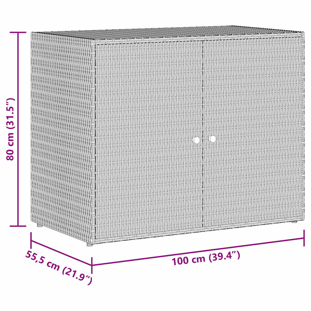 8720845670306_g_en_hd_9 vidaXL Garden Storage Cabinet Grey 100x55.5x80 cm Poly Rattan - Image 11