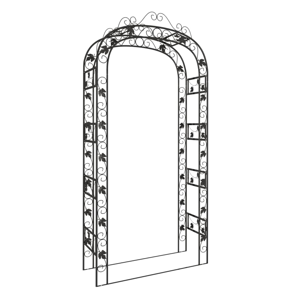 8720845670368_a_en_hd_1 vidaXL Garden Arch Black 116x45x240 cm Steel - Image 2