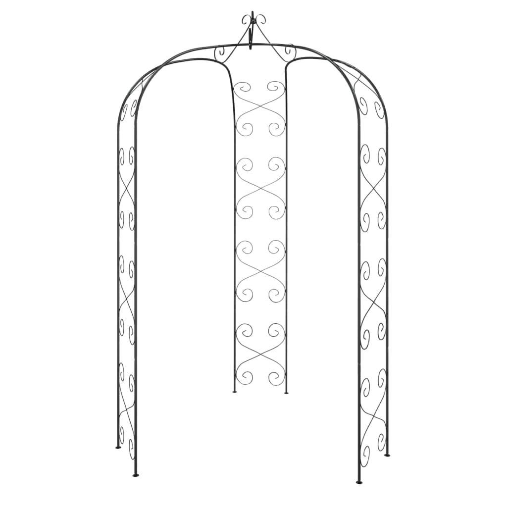 8720845670375_a_en_hd_1 vidaXL Garden Arch Black Ø180x255 cm Steel - Image 2