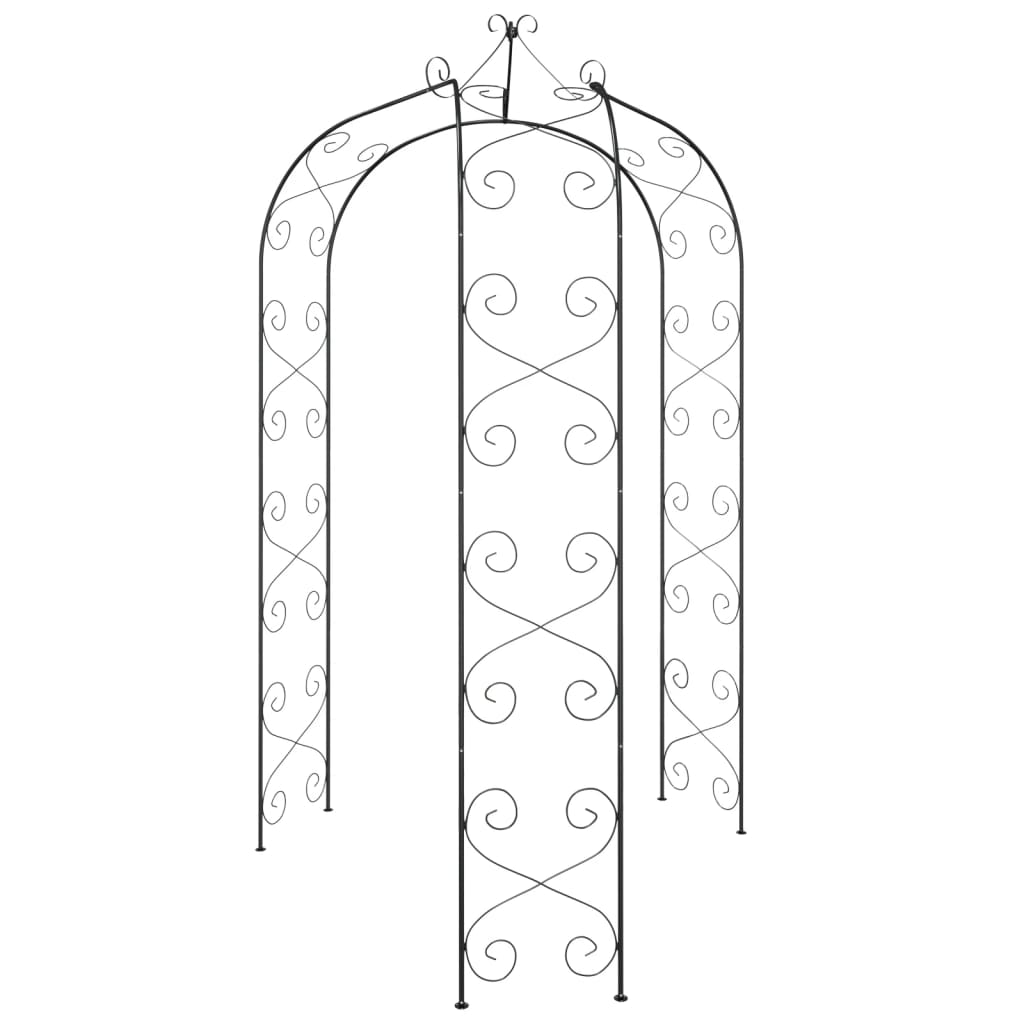 8720845670375_g_en_hd_1 vidaXL Garden Arch Black Ø180x255 cm Steel - Image 3