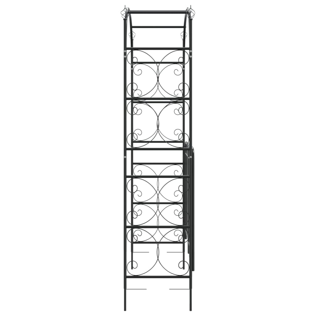 8720845670382_g_en_hd_2 vidaXL Garden Arch with Gate Black 108x45x235 cm Steel - Image 4