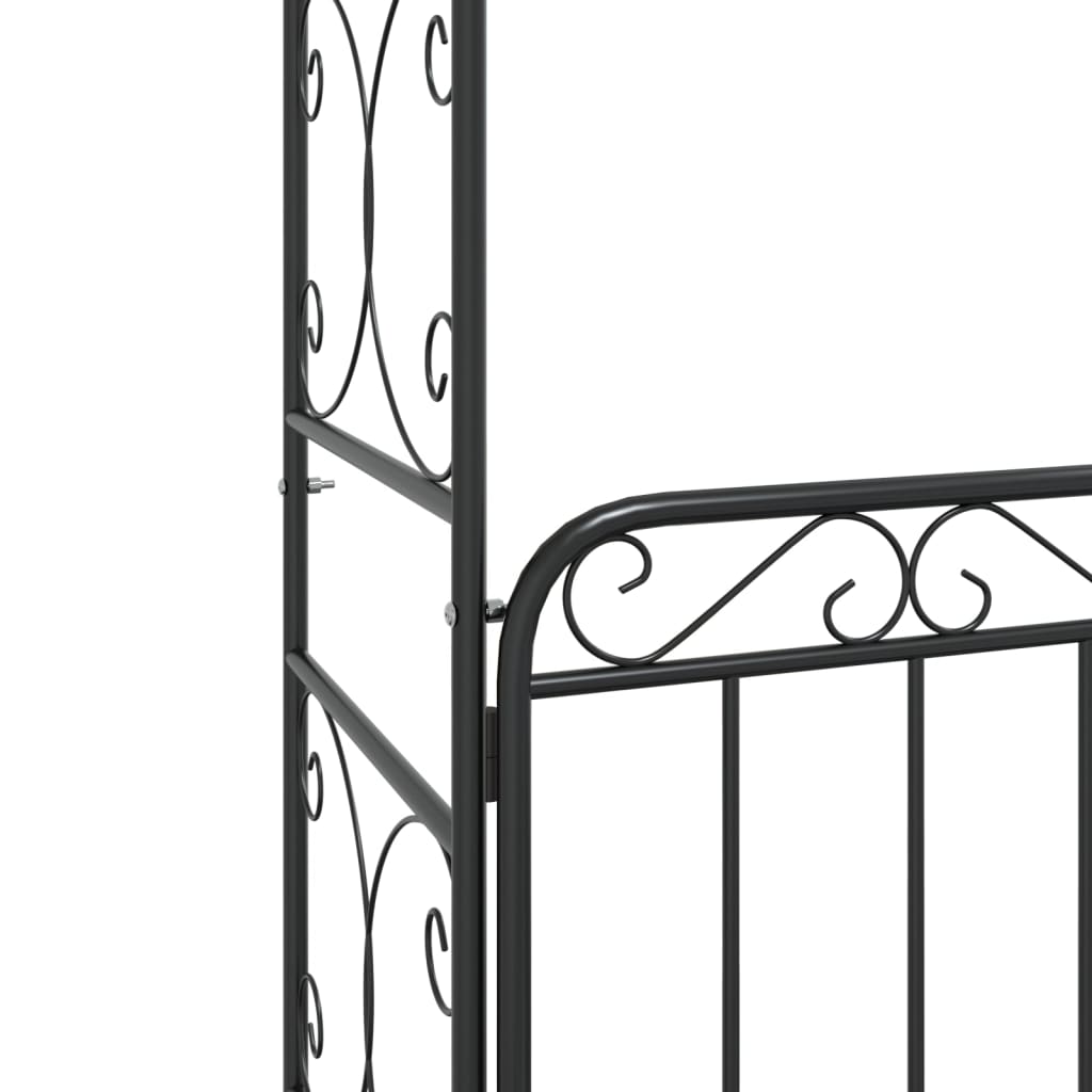 8720845670382_g_en_hd_5 vidaXL Garden Arch with Gate Black 108x45x235 cm Steel - Image 7