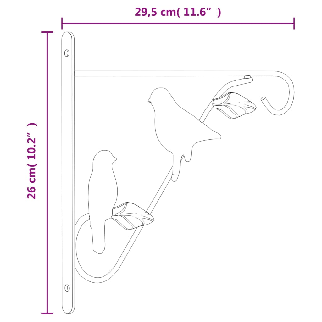 8720845670467_g_en_hd_6 vidaXL Hanging Basket Brackets 4 pcs Black Steel - Image 8
