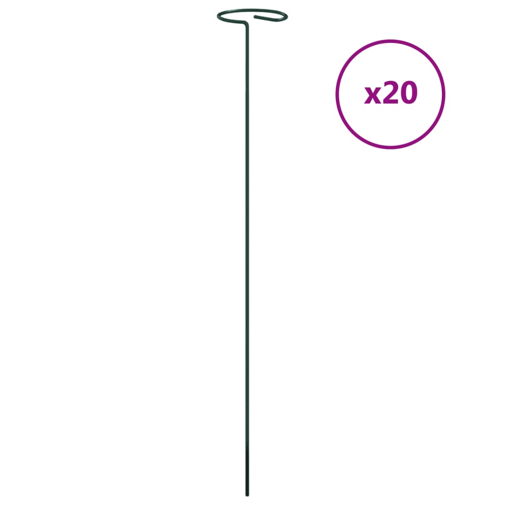 8720845670474_a_en_hd_1 vidaXL Garden Plant Stakes 20 pcs Dark Green 40 cm Steel - Image 2