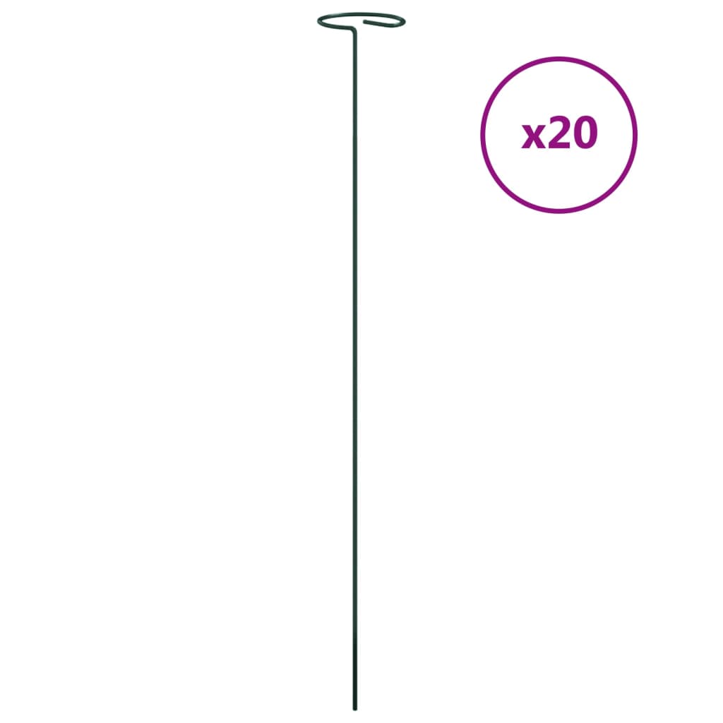 8720845670481_a_en_hd_1 vidaXL Garden Plant Stakes 20 pcs Dark Green 61 cm Steel - Image 2
