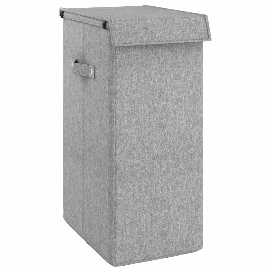 8720845670597_a_en_hd_1 vidaXL Foldable Laundry Hamper Grey 26x34.5x59.5 cm Faux Linen Fabric - Image 2