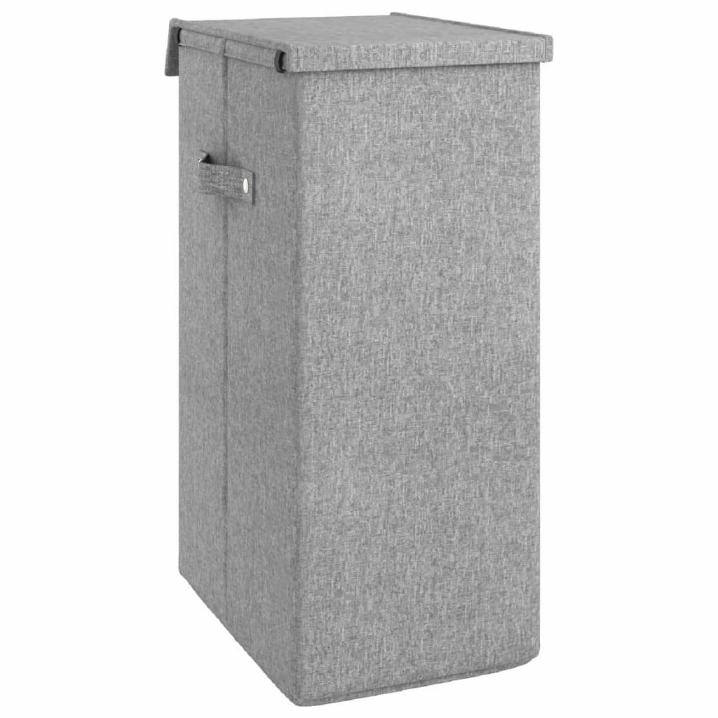 8720845670597_g_en_hd_3 vidaXL Foldable Laundry Hamper Grey 26x34.5x59.5 cm Faux Linen Fabric - Image 5