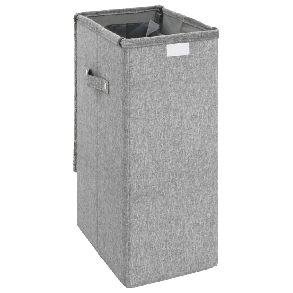 8720845670597_g_en_hd_4 vidaXL Foldable Laundry Hamper Grey 26x34.5x59.5 cm Faux Linen Fabric - Image 6